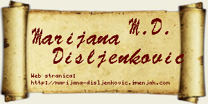 Marijana Dišljenković vizit kartica